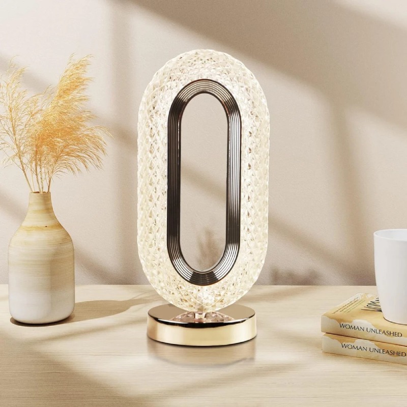 LAMPE DE TABLE LED CRISTAL SANS FIL TACTILE OR LUXE XL - Image 3