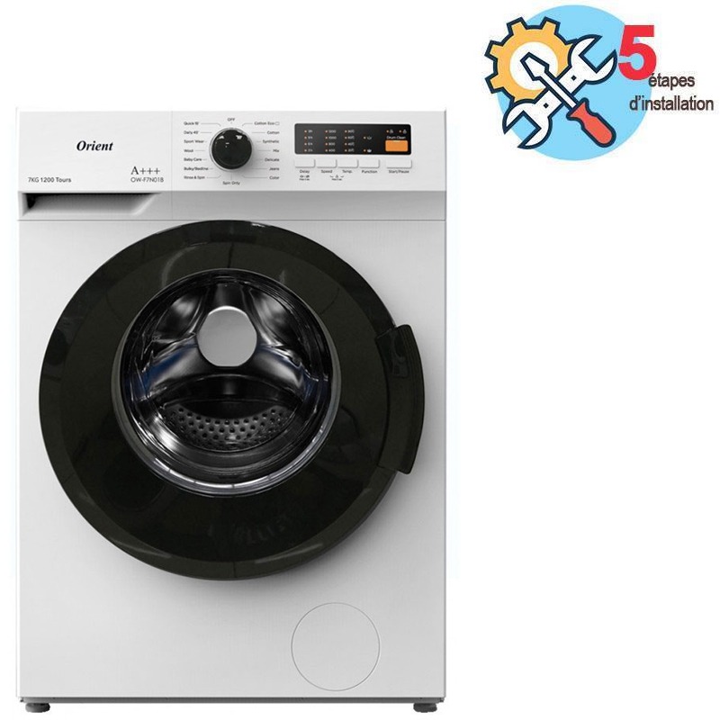 Lave Linge Frontal ORIENT OW-F7V03B 7Kg - Blanc