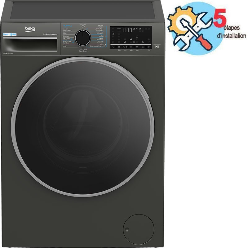 Lave Linge Frontal BEKO B5WFT612400MG 12kg - Noir, Photo boutique MyTek chez MyTek