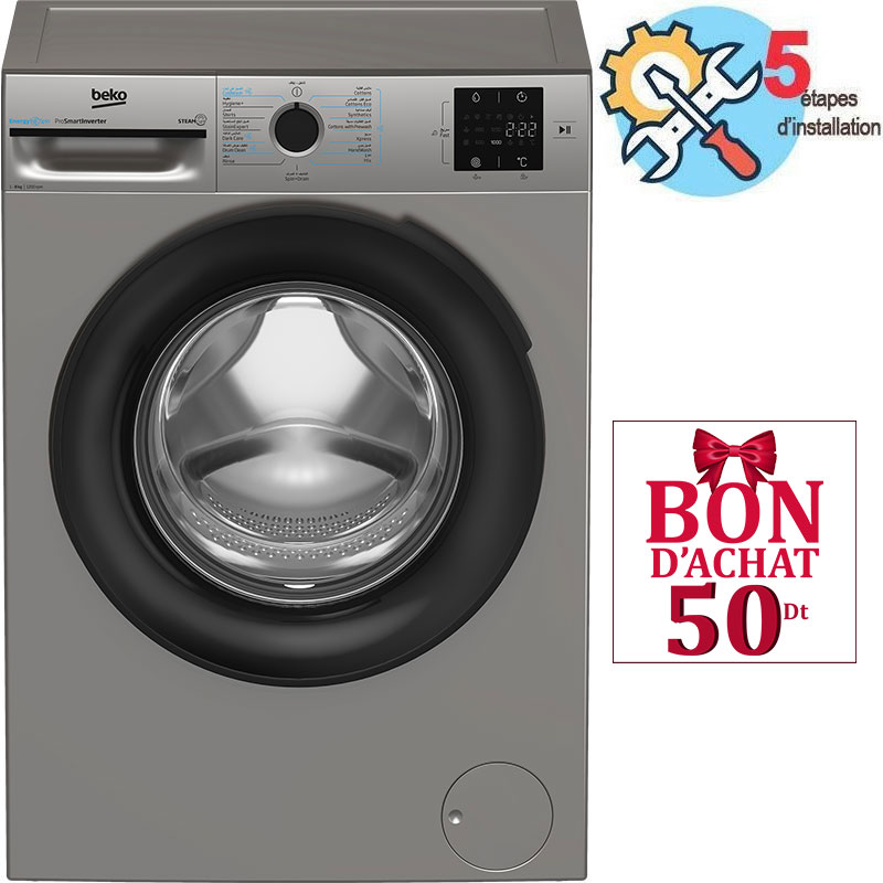 Lave Linge Frontal BEKO BM3WFT38200BS 8kg - Gris, Photo boutique MyTek chez MyTek