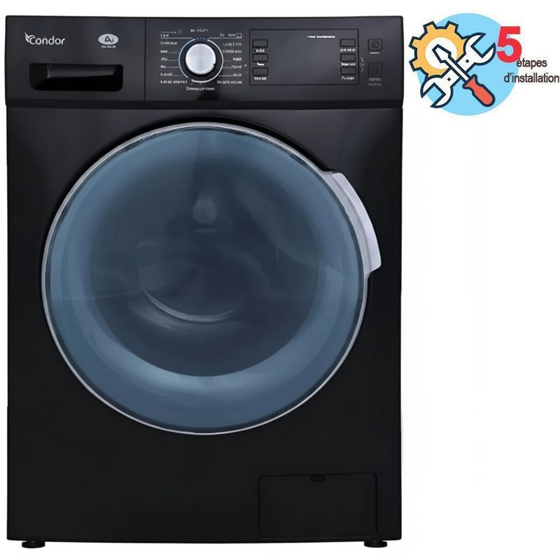 Lave linge Frontal CONDOR CON-FM12IB 10.5Kg - Noir