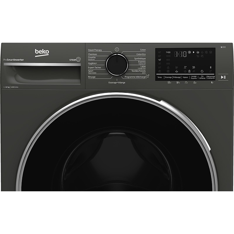 Lave Linge Frontal BEKO B3WFT51242MG 12kg - Gris Foncé - Image 6