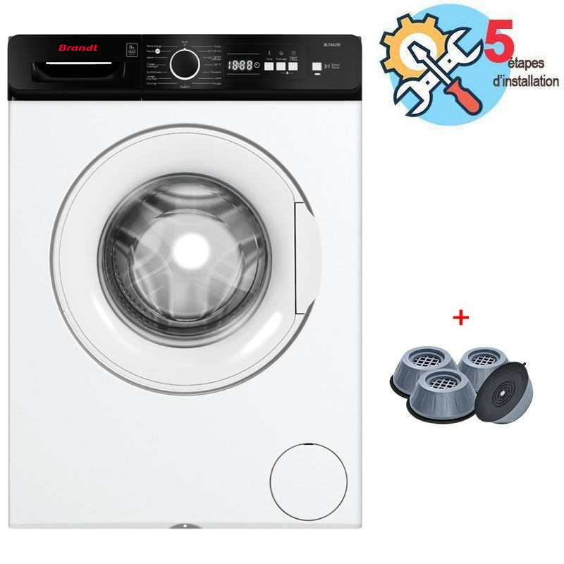 Lave Linge Frontal BRANDT BLF842W 8kg - Blanc