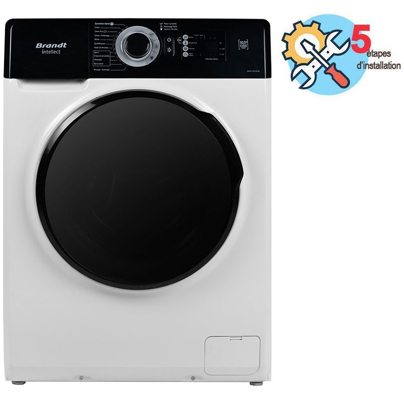 Lave Linge Frontal BRANDT Hublot BAM1052WBL 10.5kg - Blanc