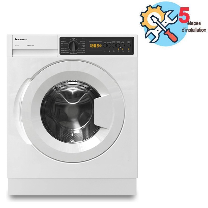 Focus FILO 1372 - Lave-linge encastrable, 8 kg, 1200 tr/min, 15 programmes, blanc, Photo boutique MyTek chez MyTek