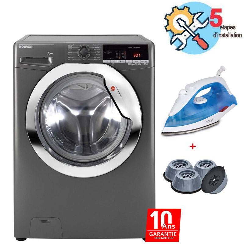Lave linge Frontale HOOVER 9Kg (DXOA49C3R-80) - Inox, Photo boutique MyTek chez MyTek