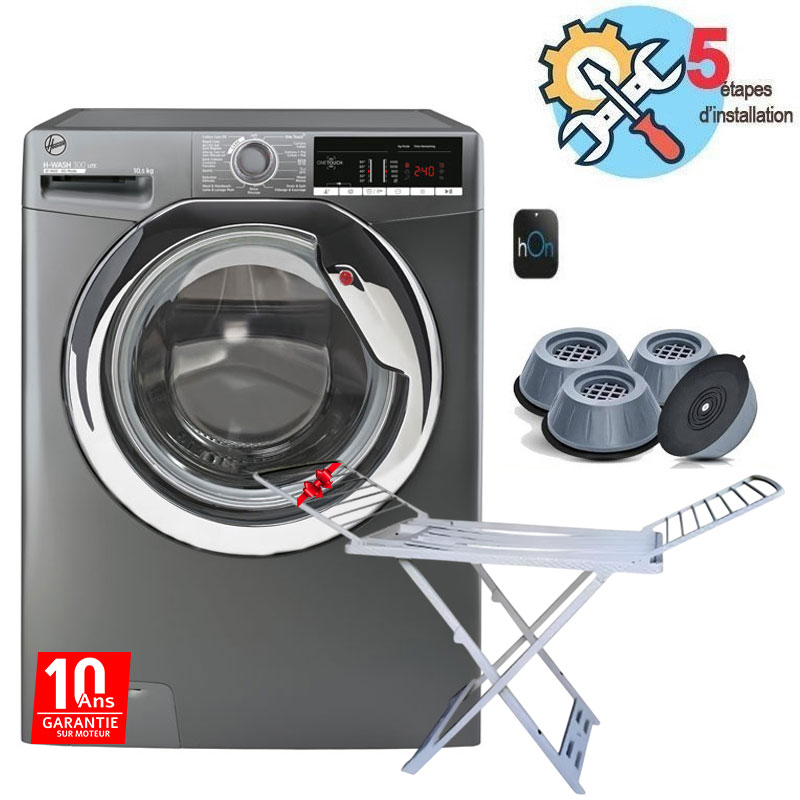 Lave Linge Frontale HOOVER H3WS4105TCGE-04 10.5Kg - Silver, Photo boutique MyTek chez MyTek
