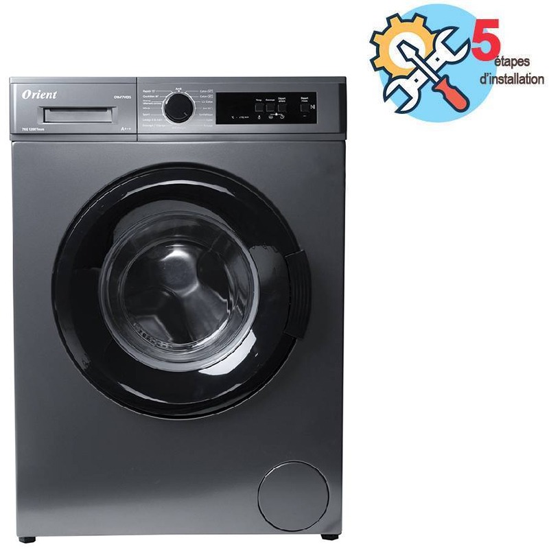  Lave Linge Frontal ORIENT OW-F7V01S 7Kg - Silver