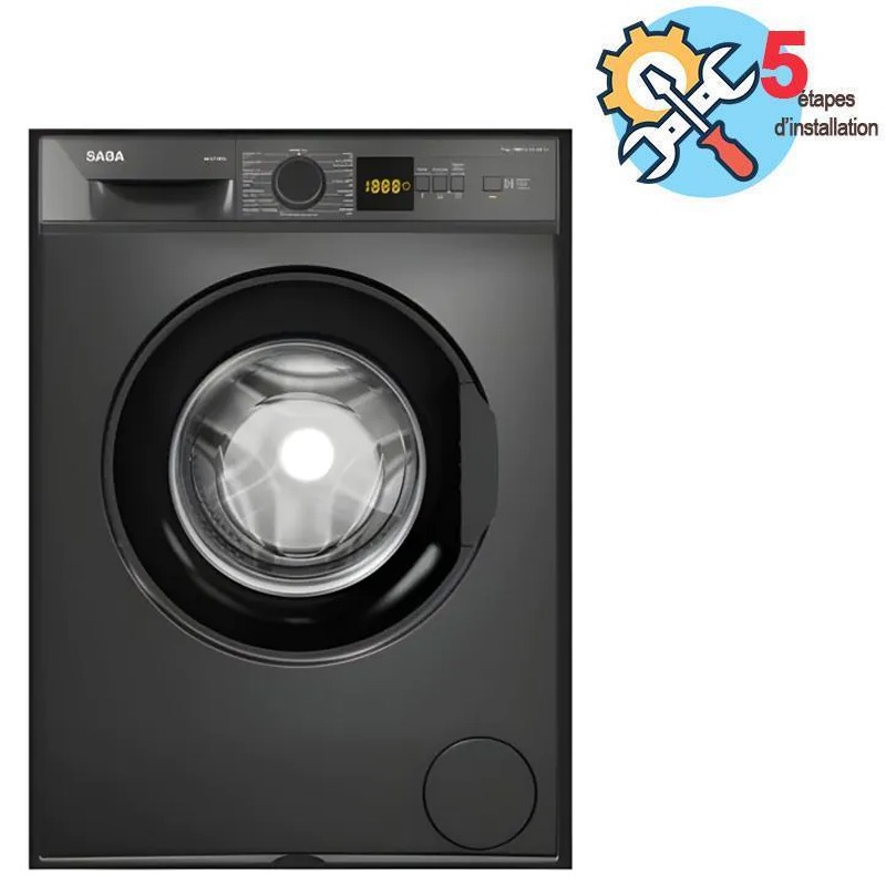 Lave linge Frontal SABA ML0812DX 8kg - Dark Silver