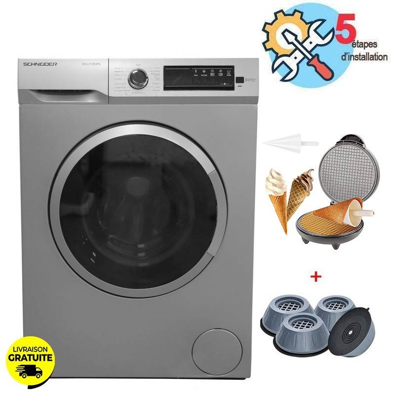 Lave linge Frontale SCHNEIDER SCLL810EXPS 8Kg - Silver, Photo boutique MyTek chez MyTek