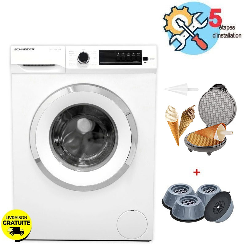 Laveuse Frontale SCHNEIDER 8KG Blanc Avec Écran - SCLL810EXPW, Photo boutique MyTek chez MyTek