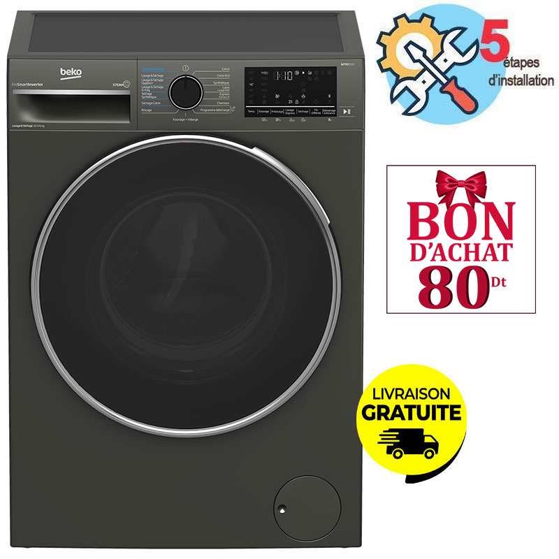 Lavante Séchante Beko B5DFT810542MG Inverter 10.5Kg Gris, Photo boutique MyTek chez MyTek