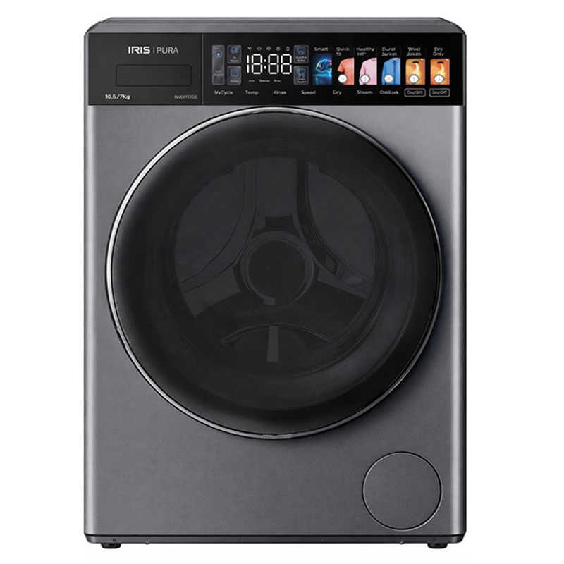 Lave-linge Séchant IRIS PURA WDSE1214VJMWB 10.5kg - Dark Silver - Image 3