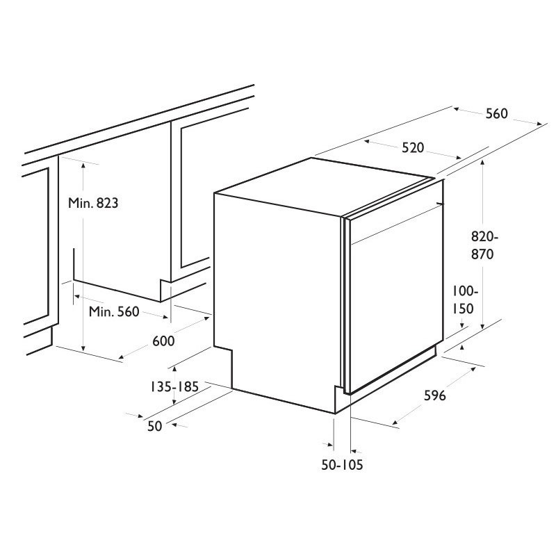 Lave Vaisselle Totalement Encastrable FOCUS F501X 12 Couverts - Image 2