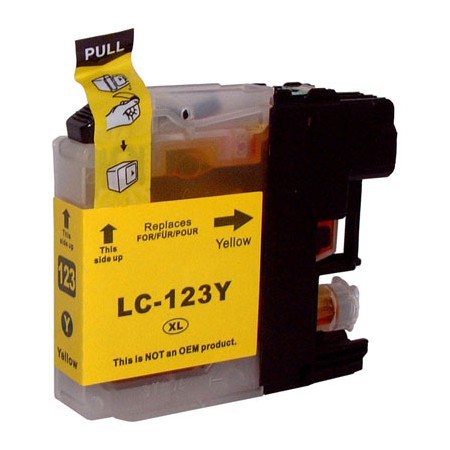 Cartouche Jet d'Encre Adaptable Brother LC123Y - Jaune