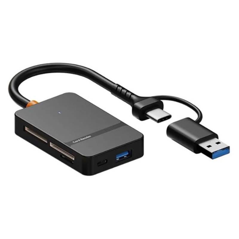 Lecteur De Carte Mémoire Multifonction 8 en 1 Type C + USB - Noir - Image 2