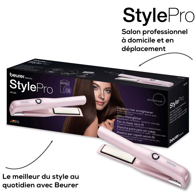 Lisseur Cheveux Sans Fil BEURER HS20 - Rose - Image 7