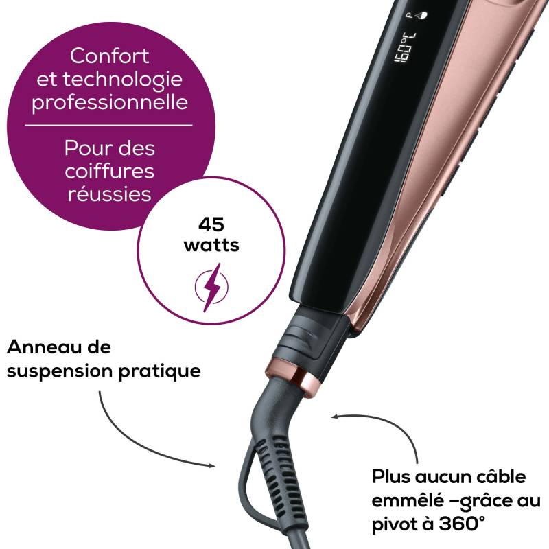 Lisseur Cheveux BEURER HS80 45W - Noir&Rose Gold - Image 2