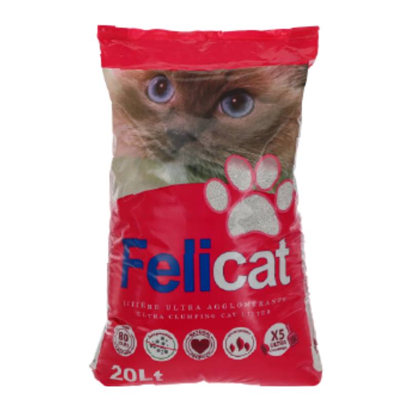 Litière Agglomérante FELICAT Super White 20 Litres pour Chat