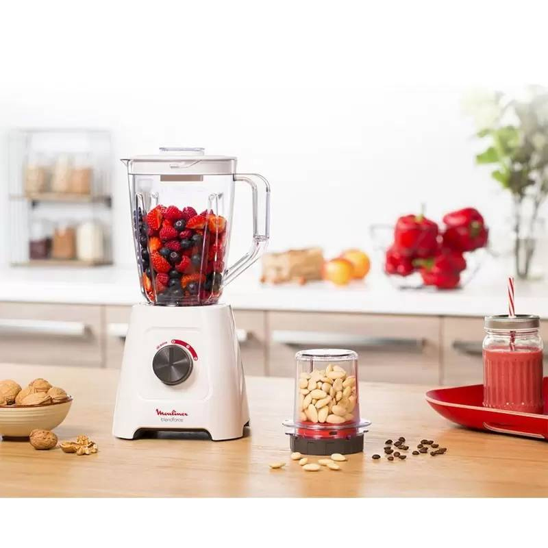 Blender MOULINEX LM422125 600 Watts + Moulin - Blanc - Image 3
