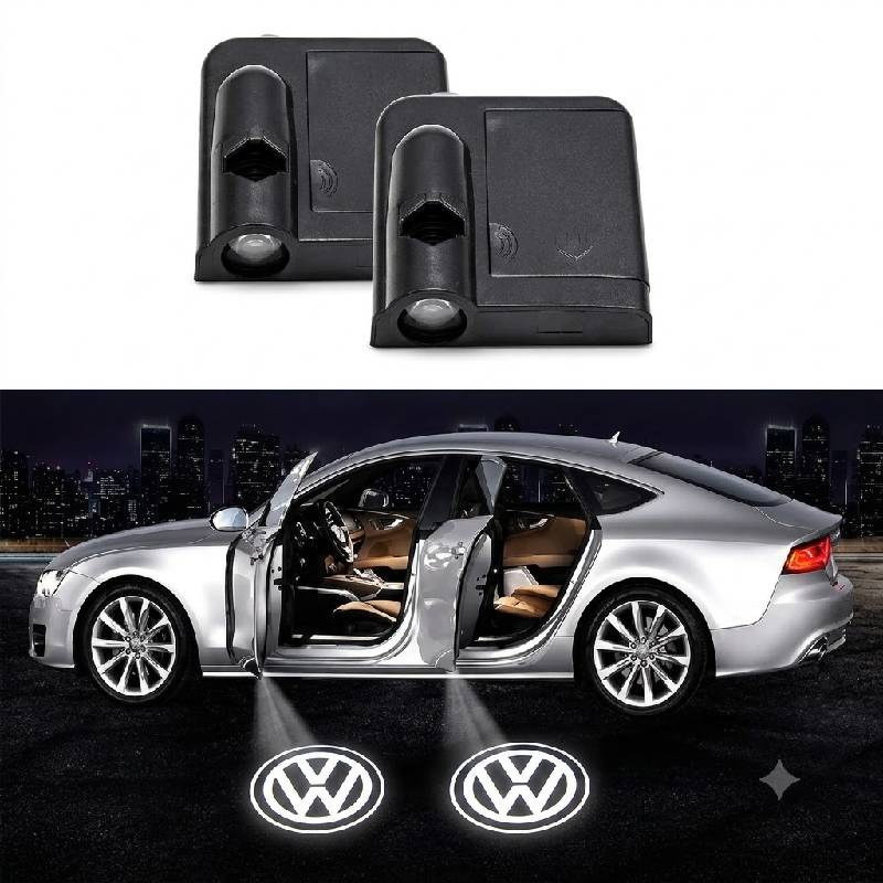 Logo LED Volkswagen pour Porte de Voiture - Noir