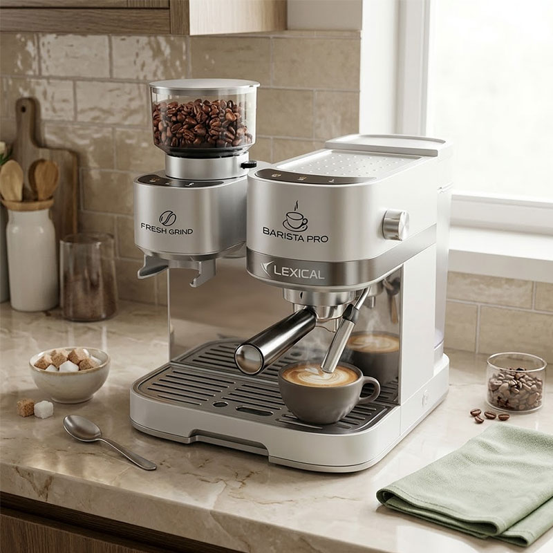 Machine à Café Expresso LEXICAL LEM-0633 1600W - Silver - Image 2