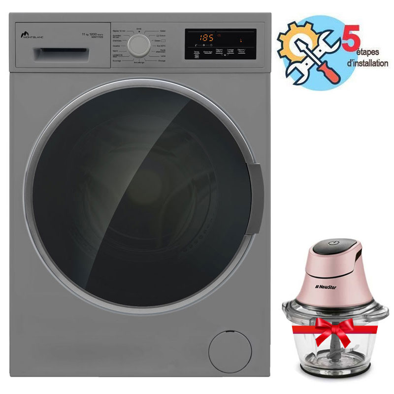 Lave Linge Frontal Inverter MONTBLANC WM1212S 12kg + Mini Hachoir