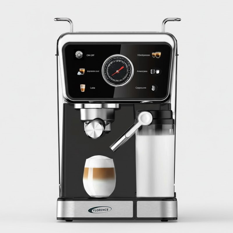 Machine à Café 5EN1 Expresso FLORENCE HK-457 1350W - Noir - Image 2