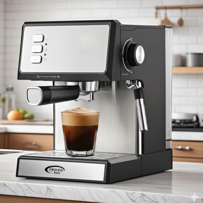 Machine à Café Expresso PROVA PE-666GD 850W - Inox - Image 5