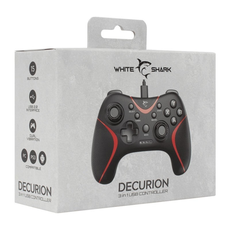 Manette de Jeu 3en1 WHITE SHARK DECURION GP-2038 - Noir et Rouge - Image 5