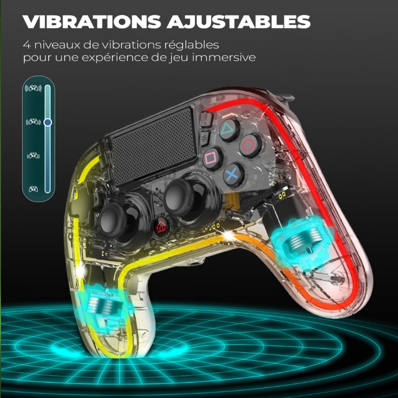 Manette de Jeu Sans Fil SPIRIT OF GAMER NÉON RGB - Transparente - Image 3