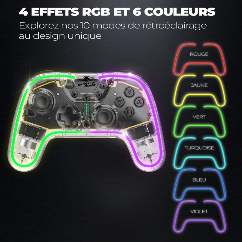  Manette Gamer Sans Fil SPIRIT OF GAMER PULSE RGB - Transparente - Image 4