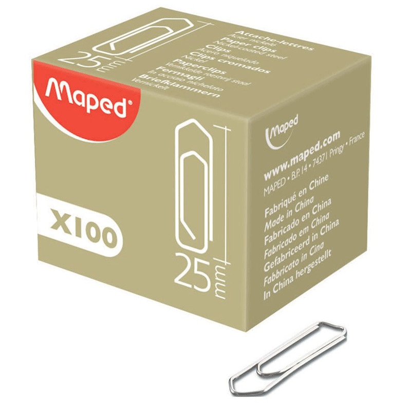 Boîte De 100 Trombones MAPED 25 mm 