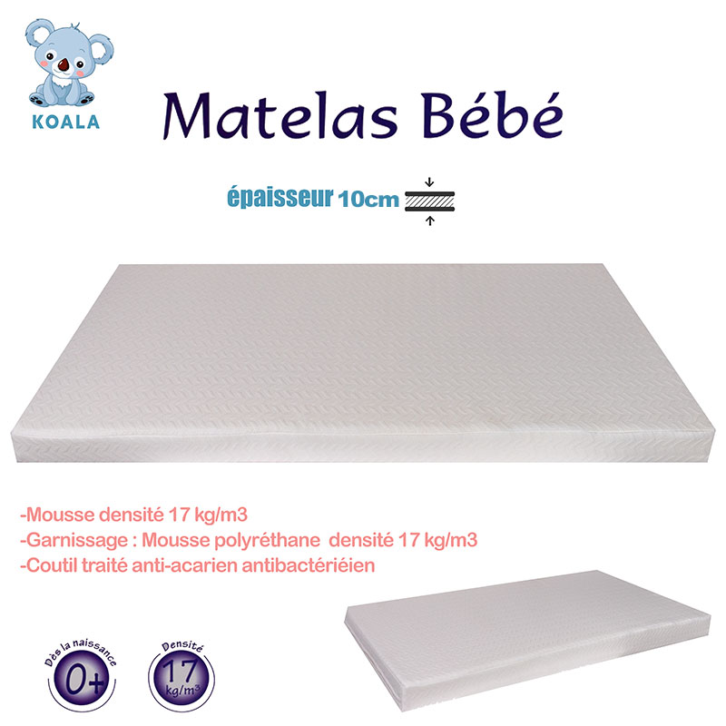 Matelas En Mousse KOALA 120 x 60cm Avec Epaisseur 10 cm - Image 2