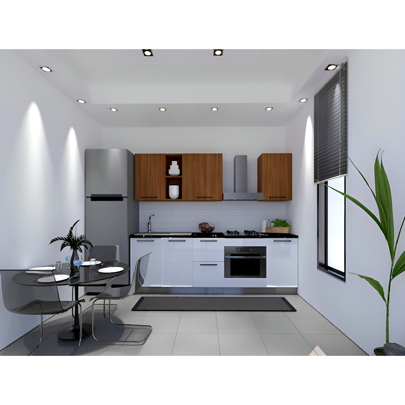 Meuble De Cuisine VEGA 8 Éléments Avec Plan De Travail - Blanc/Chéne - Image 2