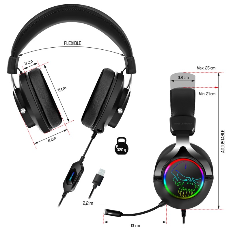 Micro Casque Gamer Filaire SPIRIT OF GAMER XPERT H600 RGB - Noir - Image 4