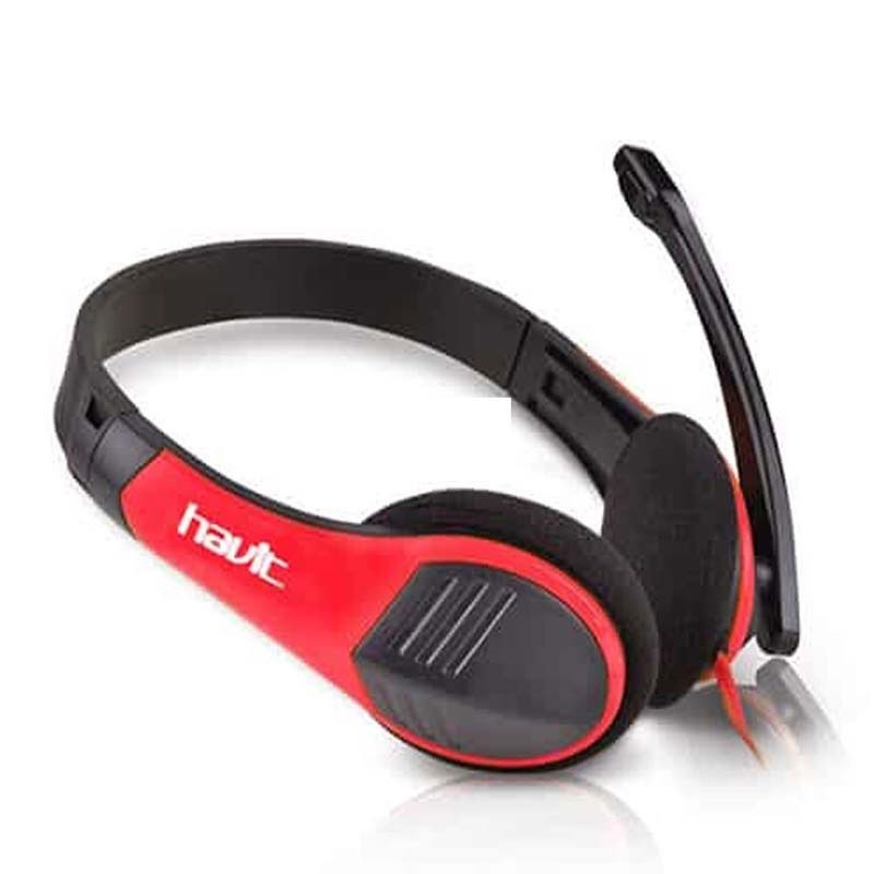Micro Casque Filaire HAVIT HV-H2105D - Noir&Rouge - Image 3
