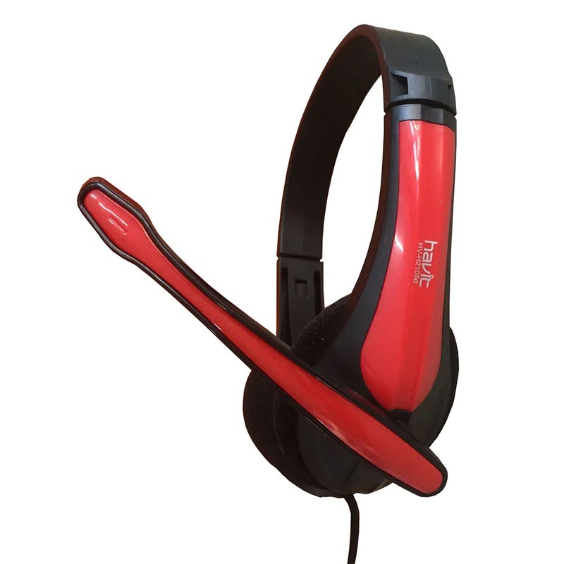 Micro Casque Filaire HAVIT HV-H2105D - Noir&Rouge - Image 2