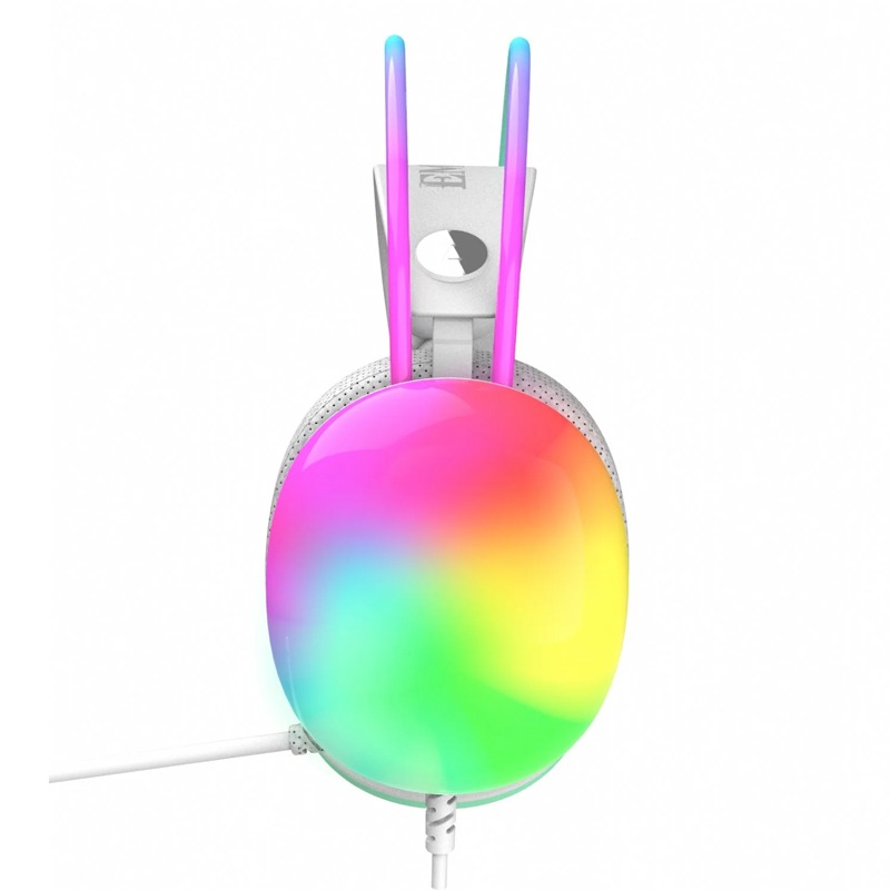 Micro Casque Gamer Filaire INCA IGK-X8Y RGB - Blanc - Image 2