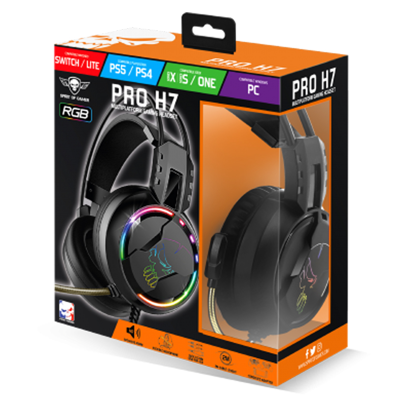 Micro Casque Gamer Filaire SPIRIT OF GAMER PRO H7 RGB - Noir - Image 6