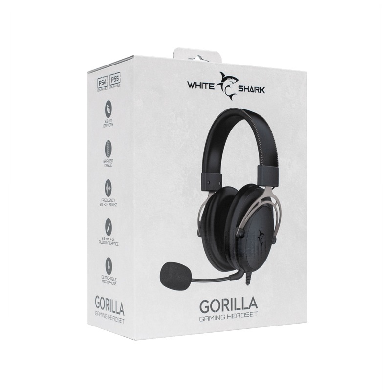 Micro Casque Gamer WHITE SHARK Gorille GH-2341- Noir et Gris - Image 5