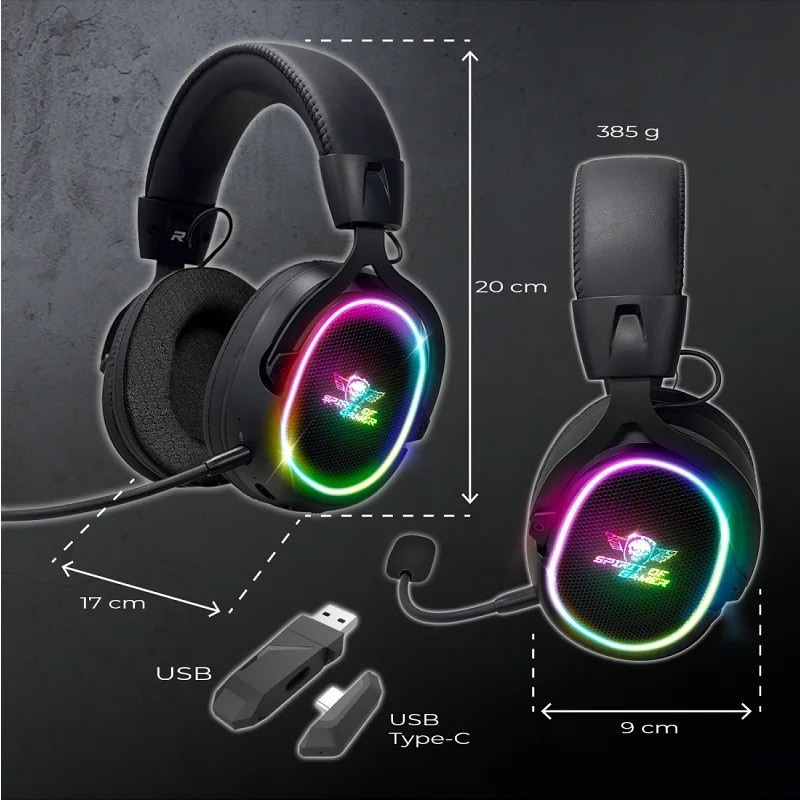 Micro Casque Sans FIL Gamer SPIRIT OF GAMER XPERT- H1200 - Noir - Image 5