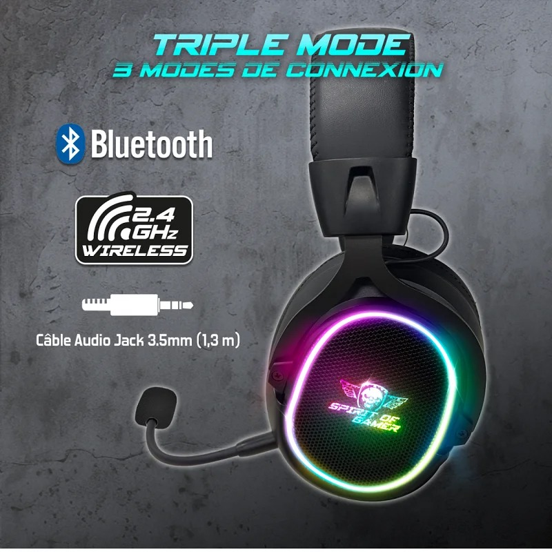 Micro Casque Sans FIL Gamer SPIRIT OF GAMER XPERT- H1200 - Noir - Image 4