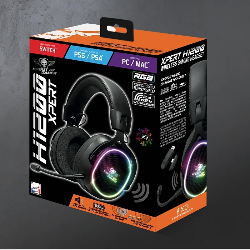 Micro Casque Sans FIL Gamer SPIRIT OF GAMER XPERT- H1200 - Noir - Image 6