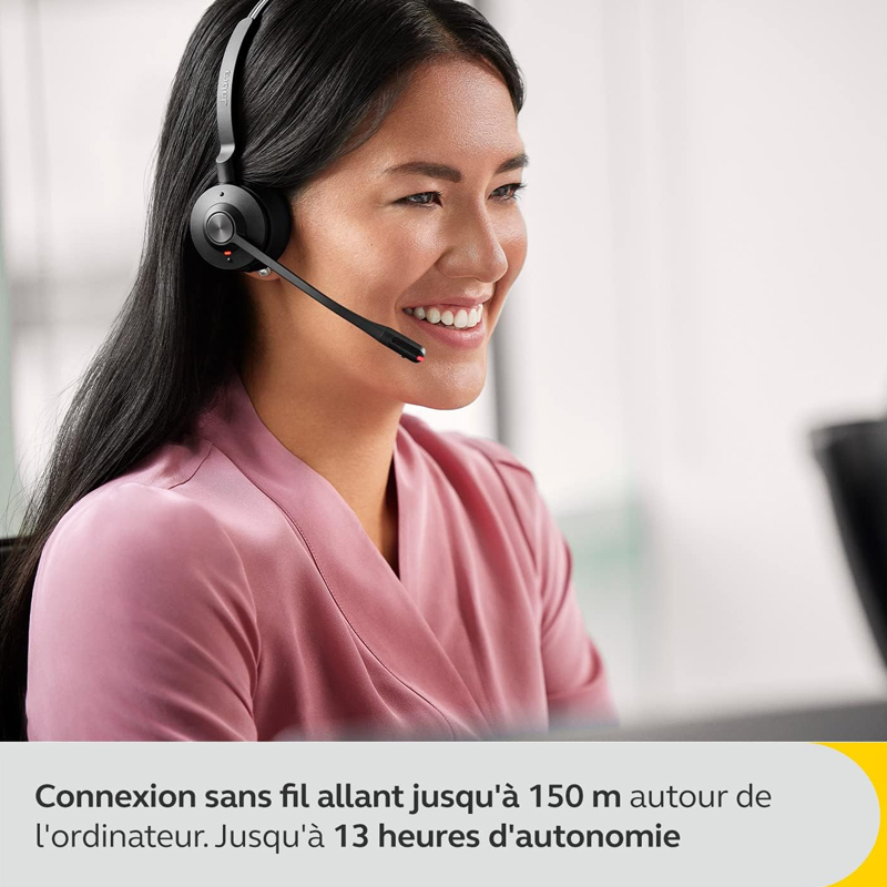Micro Casque Sans Fil JABRA ENGAGE 55 MS USB-A Avec Support - Noir   - Image 3