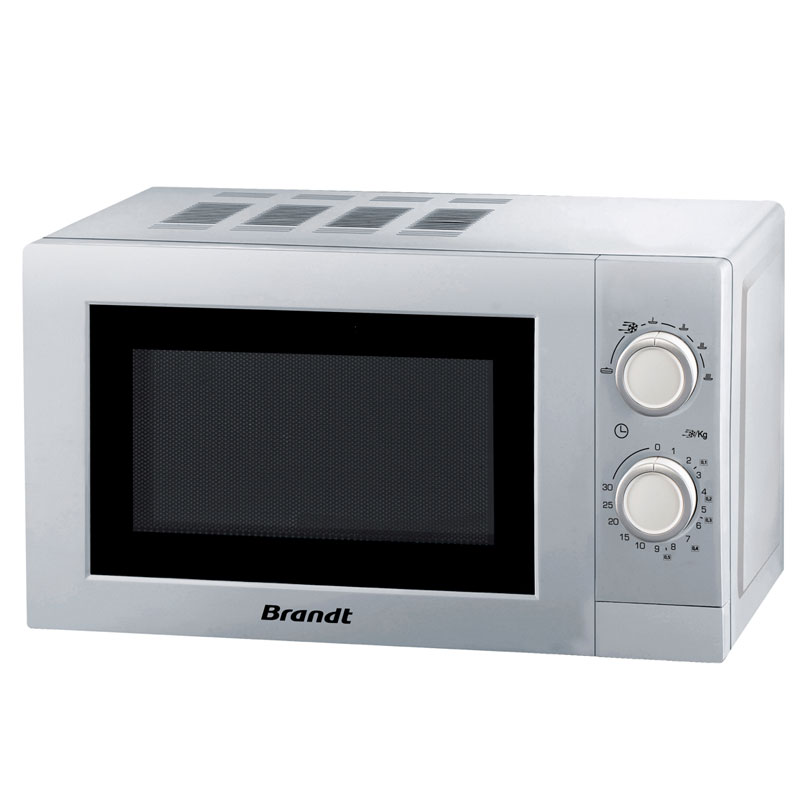 Brandt SM2016S - Micro-ondes solo pose libre, 20 L, 700 W, minuterie 30 min, plateau 24,5 cm, silver, Photo boutique MyTek chez MyTek