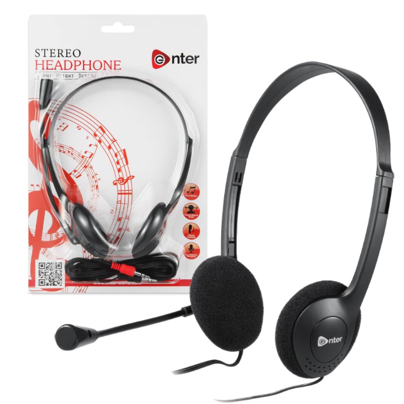 Micro Casque Filaire ENTER EH-02A - Noir, Photo boutique MyTek chez MyTek