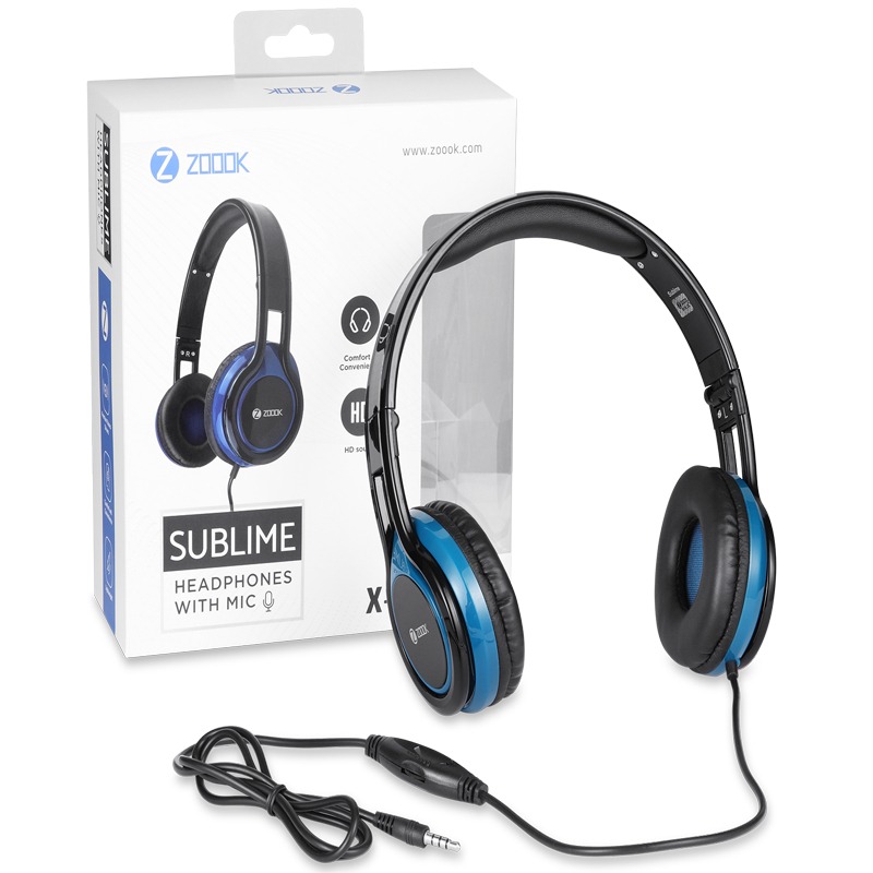 Micro Casque Filaire ZOOOK Sublime - Noir & Bleu - Image 2