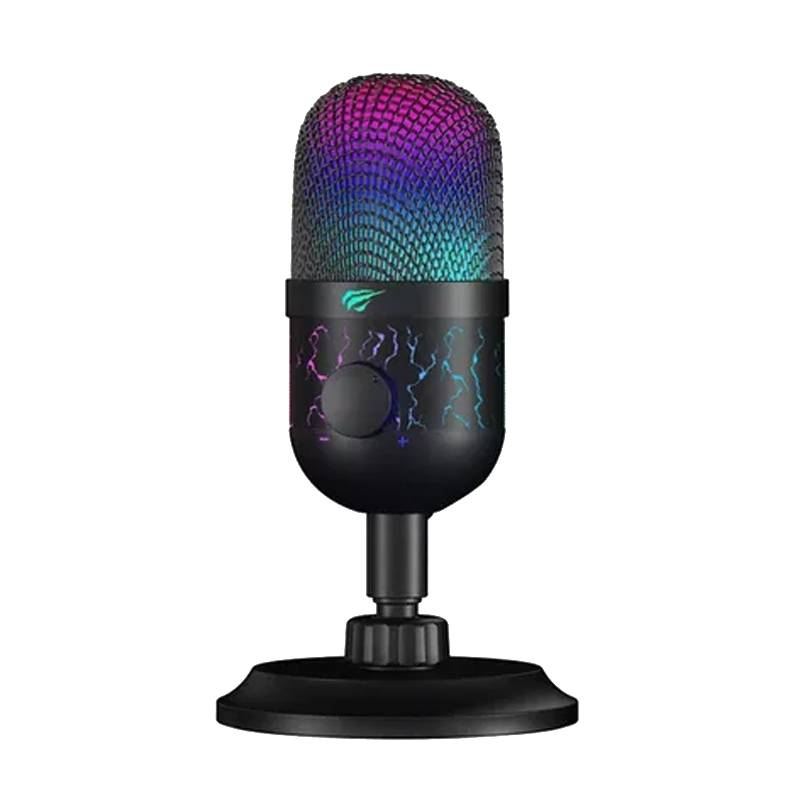 Microphone Gamer Filaire HAVIT GK52 Cardioïde RGB - Noir, Photo boutique MyTek chez MyTek