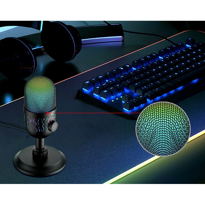 Microphone Gamer Filaire HAVIT GK52 Cardioïde RGB - Noir - Image 3